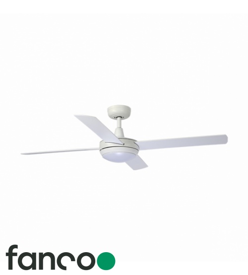 Fanco Eco Silent DC 48" Ceiling Fan with LED Light & Remote - White